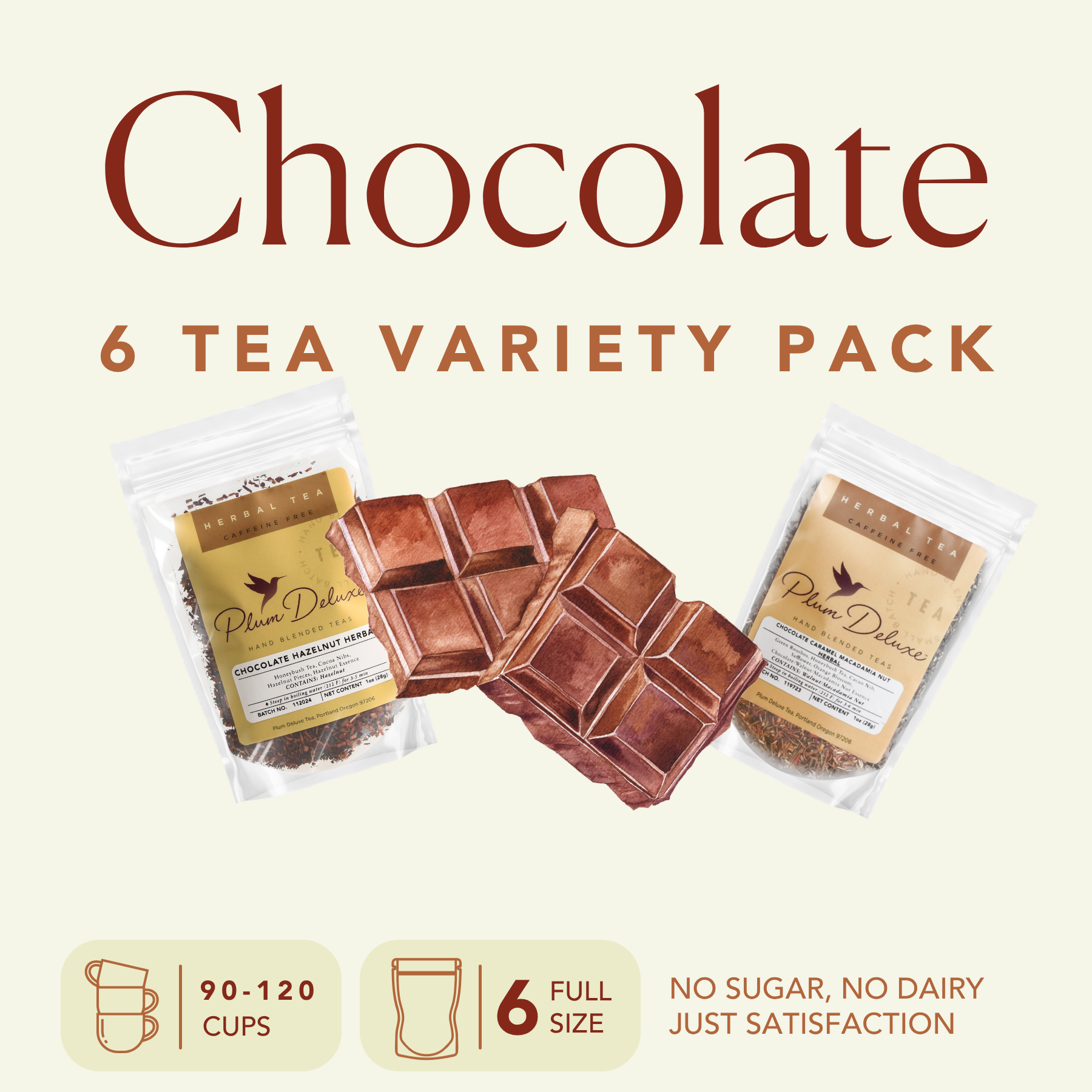 'Chocoholic' Chocolate Tea Variety Pack [6-Pack Variety of Flavors]