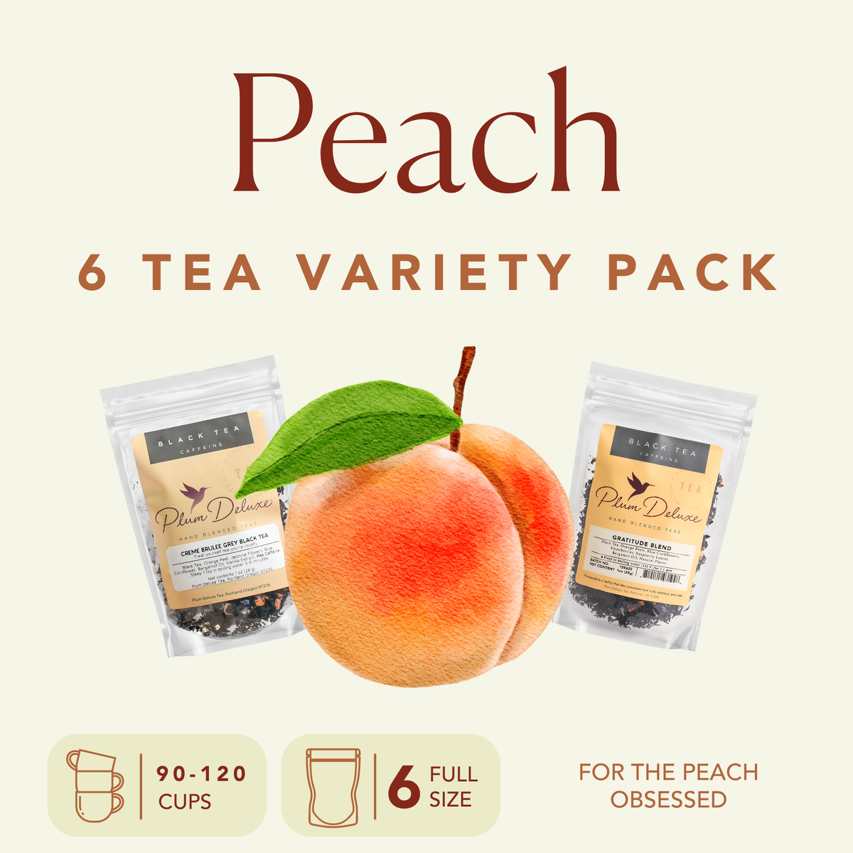 Peach Tea Variety Pack [6 Full Size Teas]