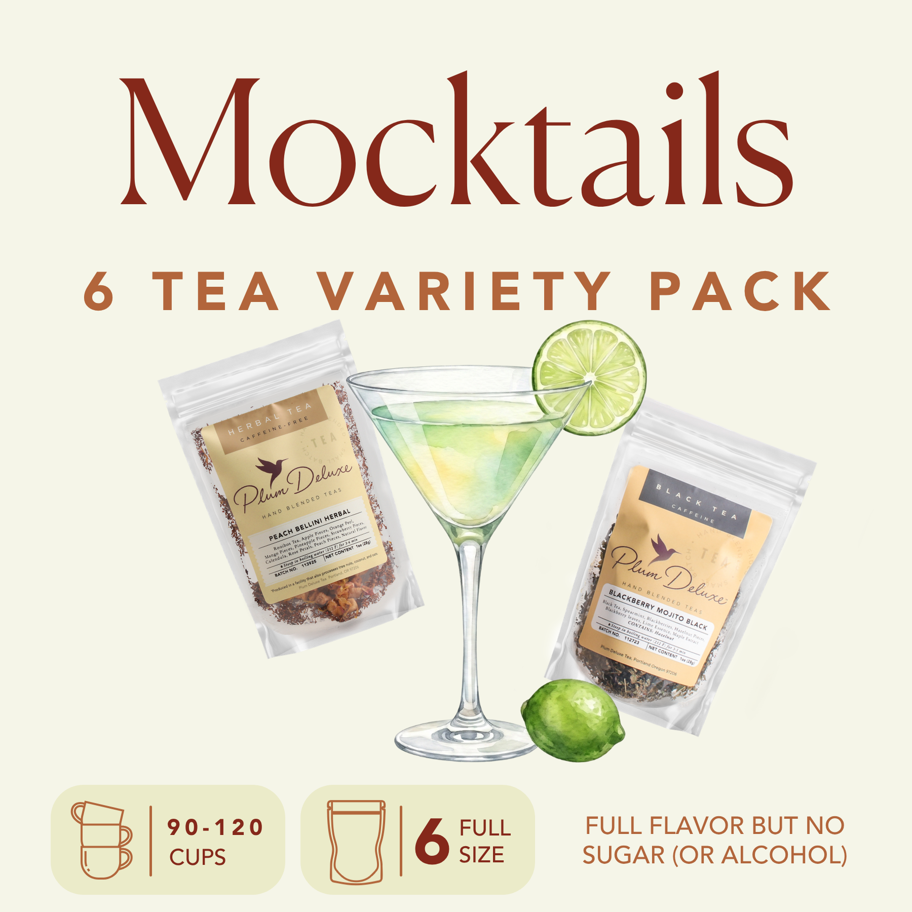 Porch Mocktails Tea Variety Variety Pack [6-Pack Variety of Flavors]
