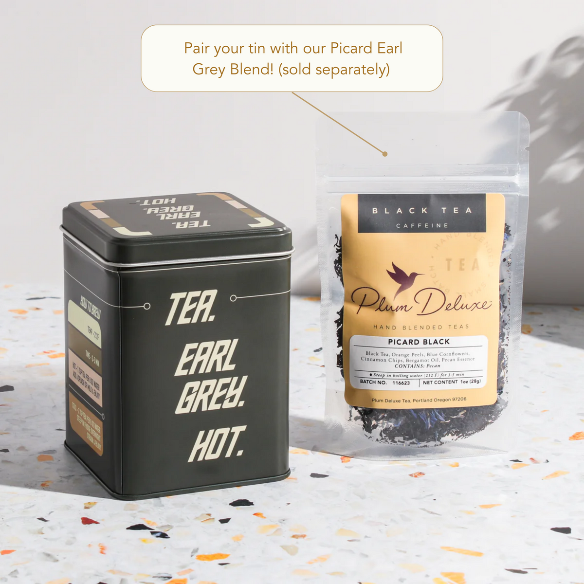 Tea. Earl Grey. Hot. Tin (Holds 1-2 oz Tea)
